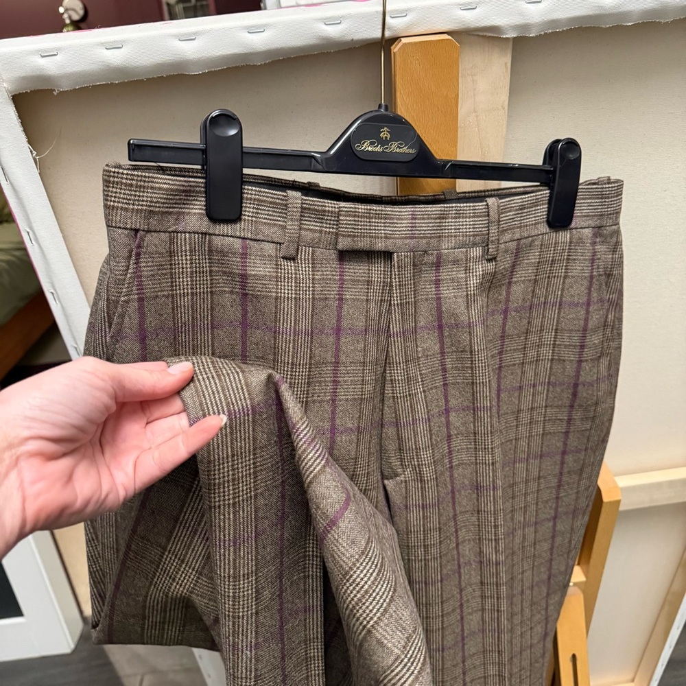 Burberry Plaid Wool Men’s Trousers